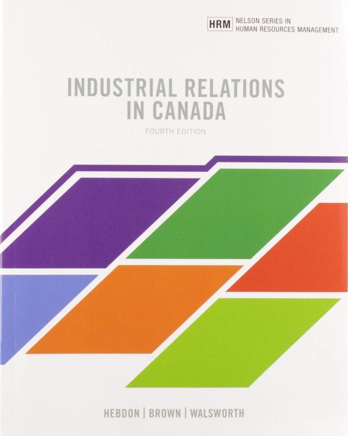Industrial Relations in Canada, 4th Edition cover photo