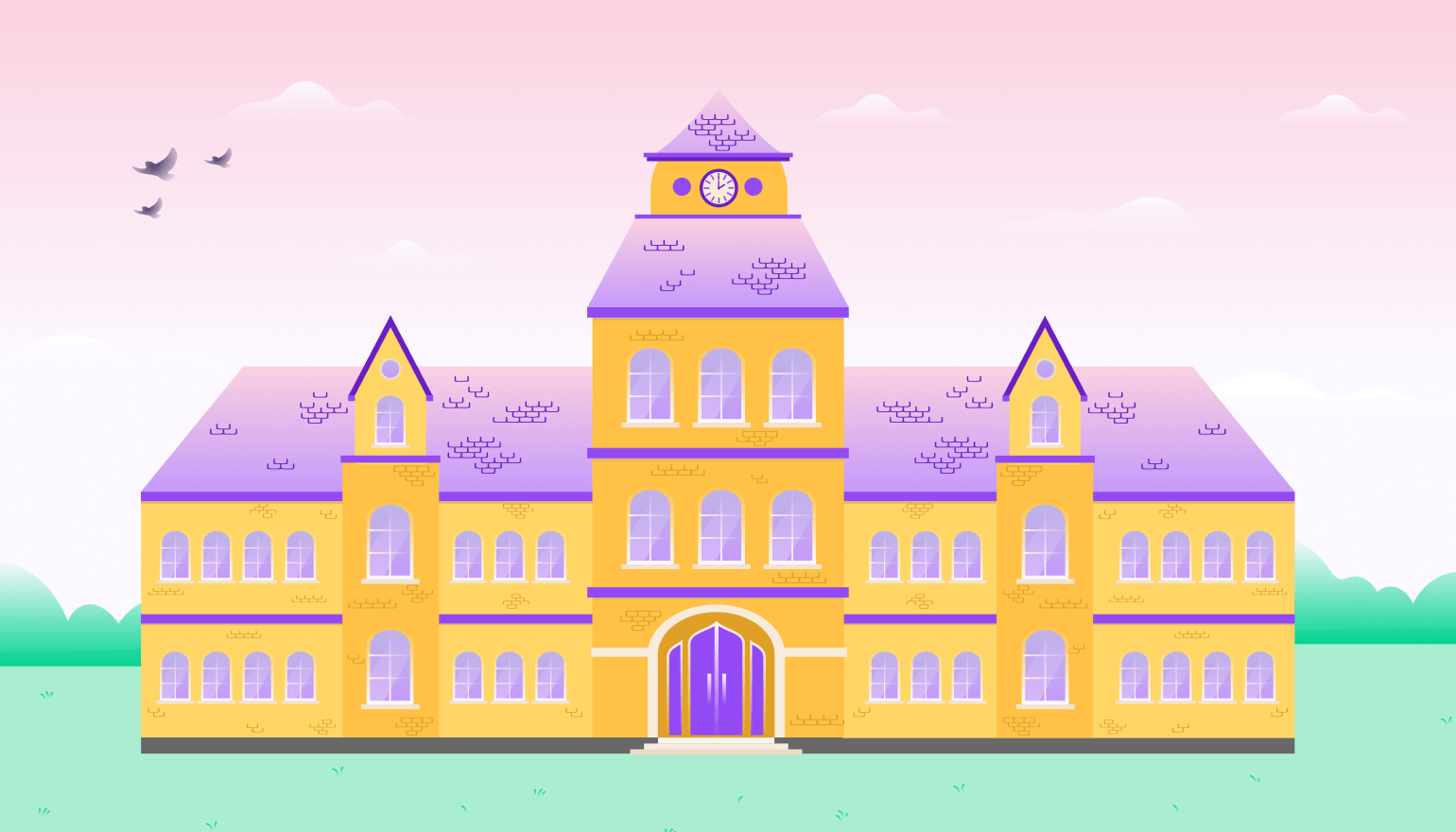 Illustration of a school campus