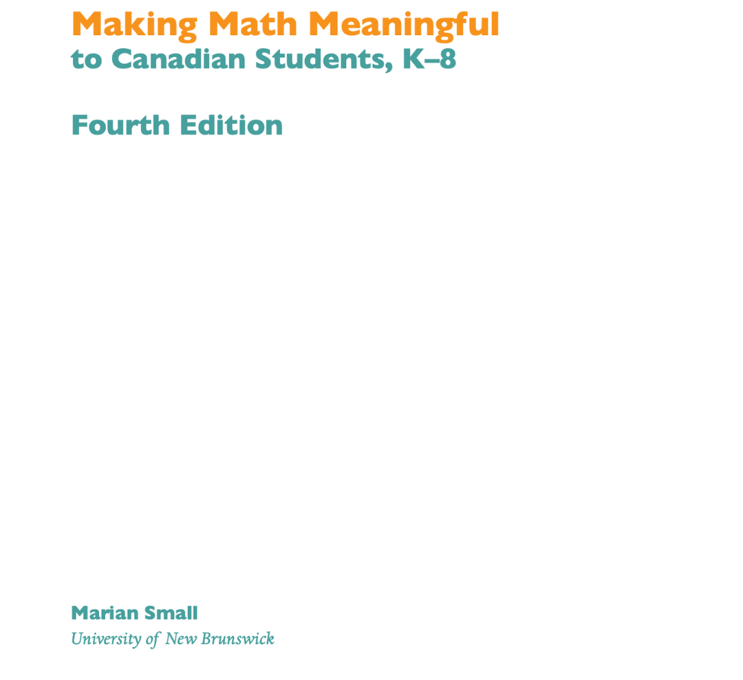 Making Math Meaningful to Canadian Students, K-8, 4th Edition cover photo